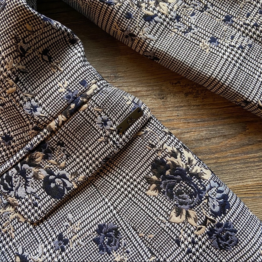 Calvin Klein Floral-Printed Plaid Jacket - Picture 11 of 15